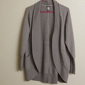 Eddie Bauer Long Light Gray Cardigan